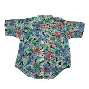 Crossroads Shirt Womens L Multicolor Floral Button Up Long Sleeve Collared Top